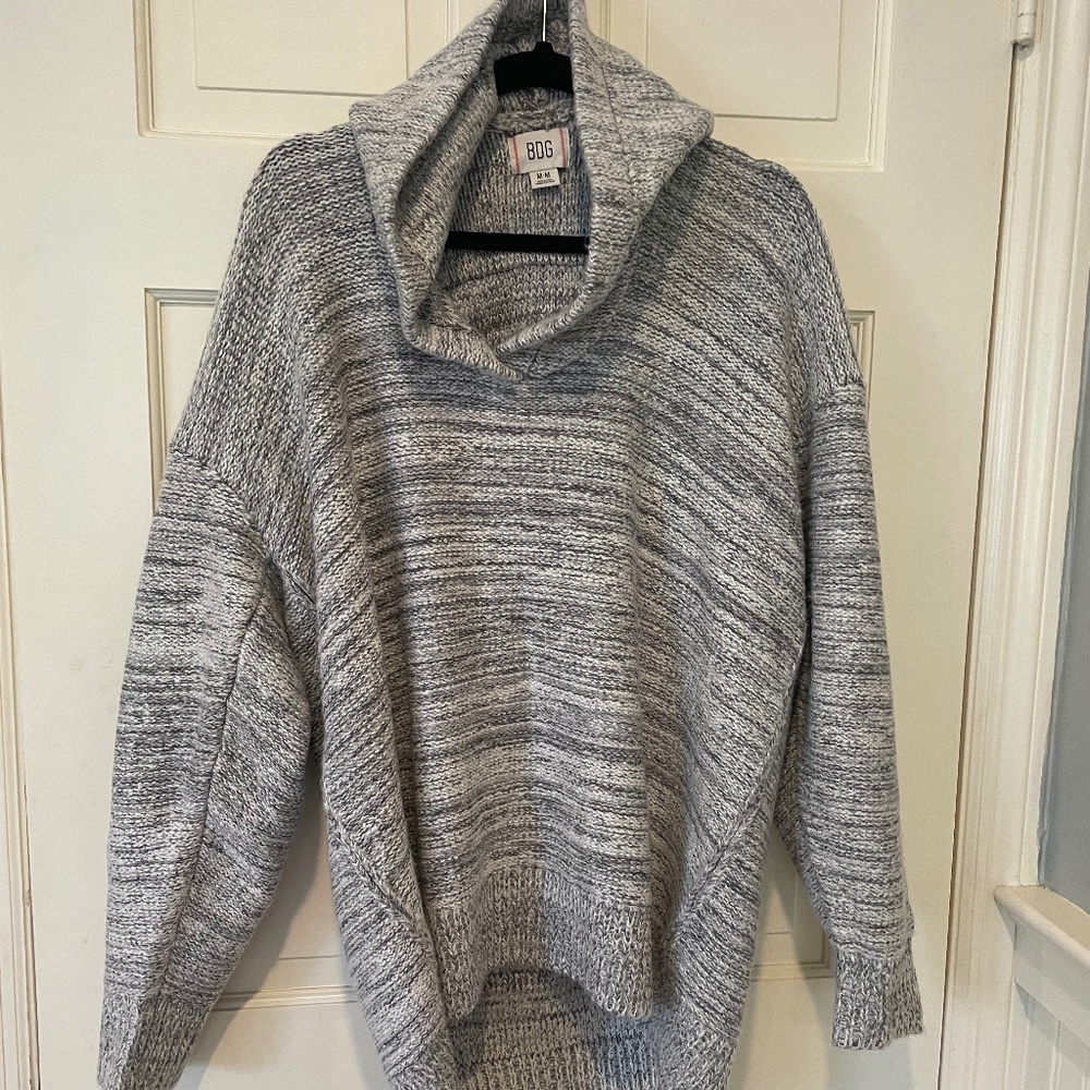 BDG Grey Heather Hooded Sweater